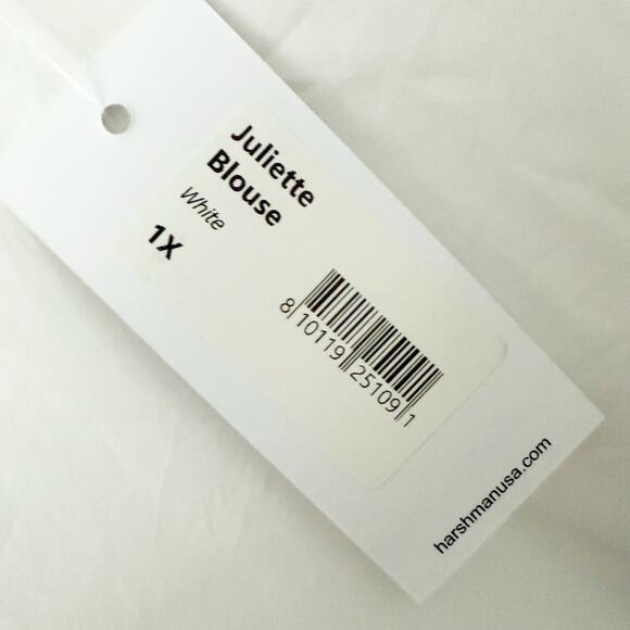 HARSHMAN | Juliette Cotton Blouse Ric Rac Layered Ruffle Sleeve | Size 1X - Picture 7 of 10